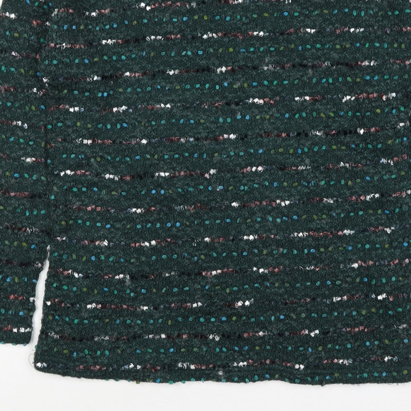 OVS Women Green S Wool Blend Stripe Knit Jumper Long Sleeve