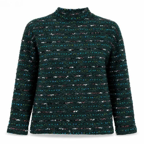 OVS Women Green S Wool Blend Stripe Knit Jumper Long Sleeve