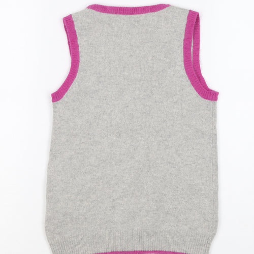 JJ Jeans Girls Grey Polka Dot Sequin Lambswool Angora Vest Age 11