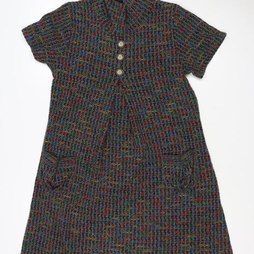 Izabel London Women’s Grey Multicolour Knit Jumper Dress UK 10