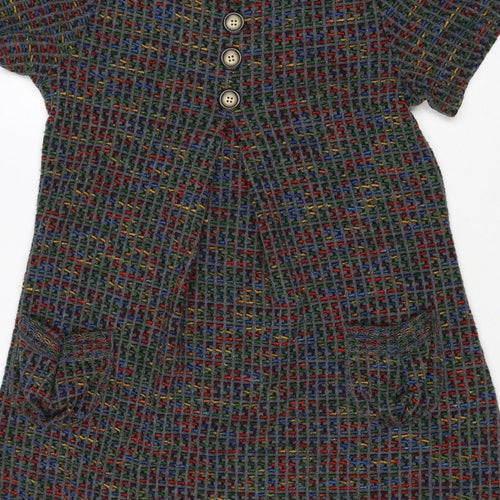 Izabel London Women’s Grey Multicolour Knit Jumper Dress UK 10
