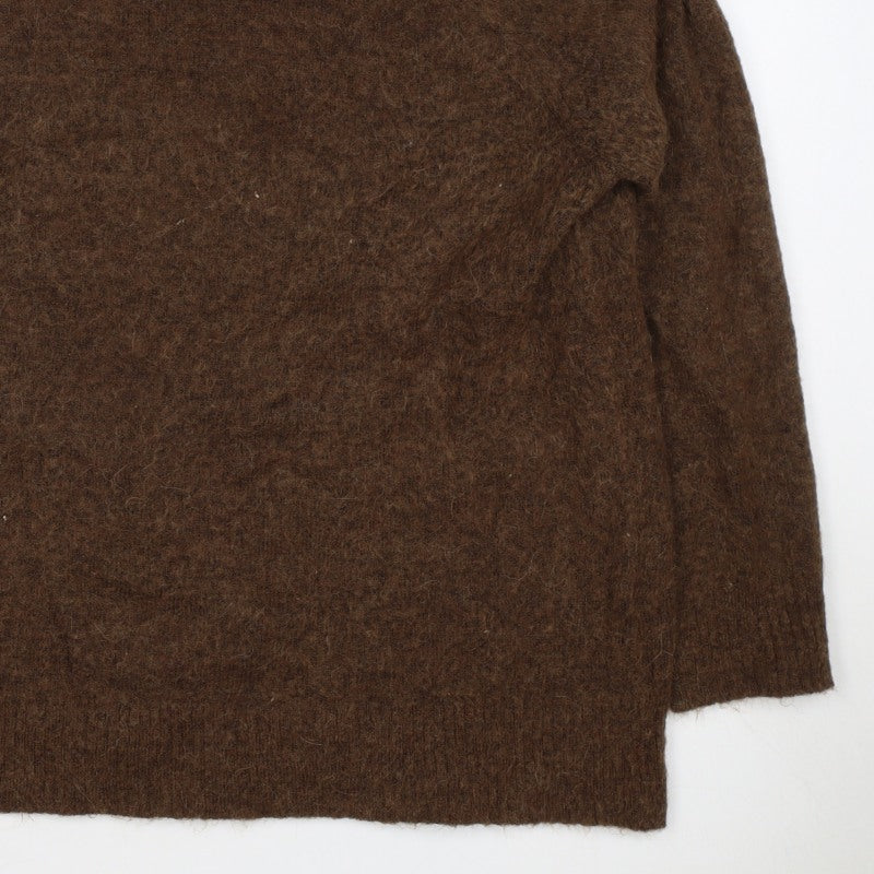 Selected Femme Women Brown L Wool Alpaca Blend Crew Neck Jumper