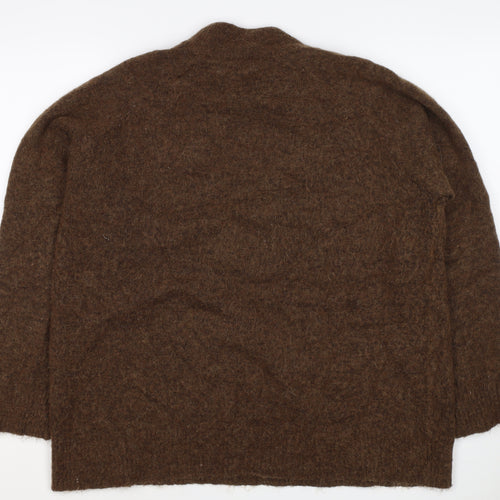Selected Femme Women Brown L Wool Alpaca Blend Crew Neck Jumper