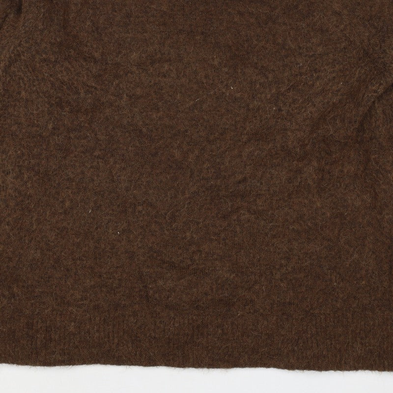 Selected Femme Women Brown L Wool Alpaca Blend Crew Neck Jumper
