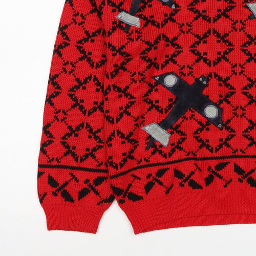 J.P. Val Women’s Red M Fair Isle Ski Pullover Wool Blend Vintage Jumper