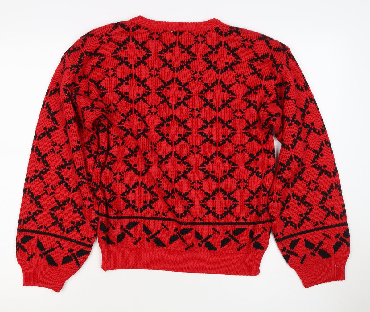 J.P. Val Women’s Red M Fair Isle Ski Pullover Wool Blend Vintage Jumper
