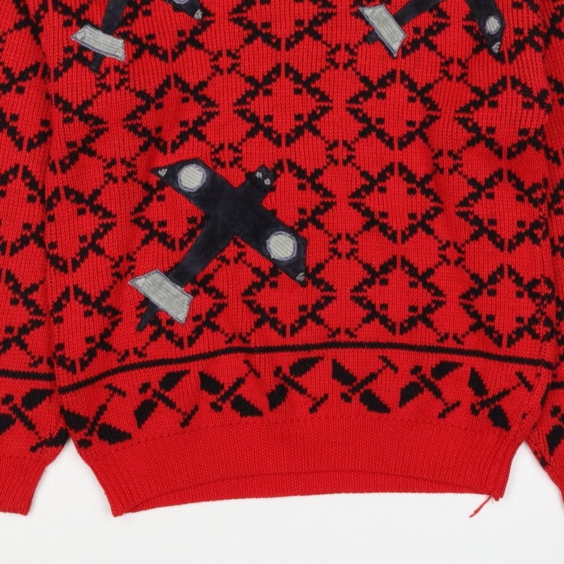 J.P. Val Women’s Red M Fair Isle Ski Pullover Wool Blend Vintage Jumper