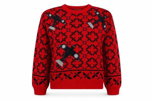 J.P. Val Women’s Red M Fair Isle Ski Pullover Wool Blend Vintage Jumper