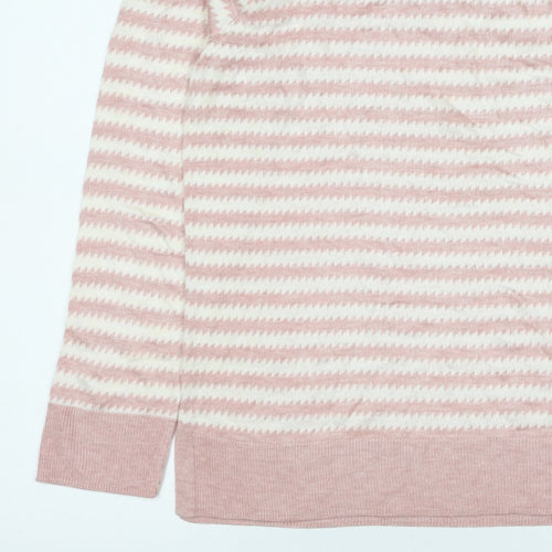 Next Women’s Pink Ivory Geometric Knit Crew Neck Jumper UK 16