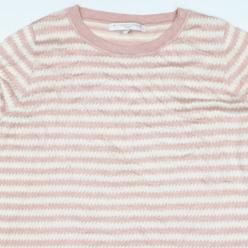 Next Women’s Pink Ivory Geometric Knit Crew Neck Jumper UK 16