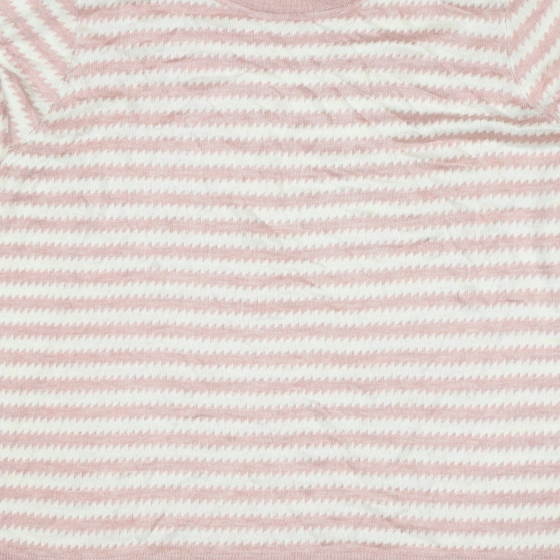 Next Women’s Pink Ivory Geometric Knit Crew Neck Jumper UK 16
