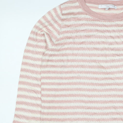 Next Women’s Pink Ivory Geometric Knit Crew Neck Jumper UK 16
