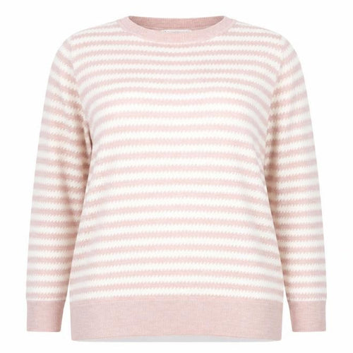 Next Women’s Pink Ivory Geometric Knit Crew Neck Jumper UK 16