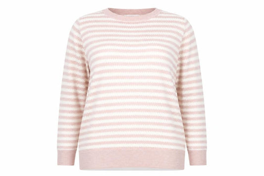 Next Women’s Pink Ivory Geometric Knit Crew Neck Jumper UK 16