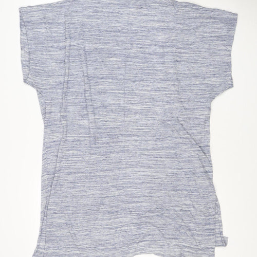 Next Women Blue Marl Open Cardigan UK 16 Long Sleeve V-Neck Pockets