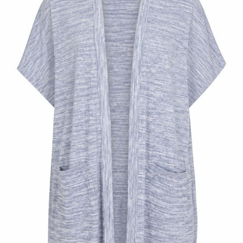Next Women Blue Marl Open Cardigan UK 16 Long Sleeve V-Neck Pockets