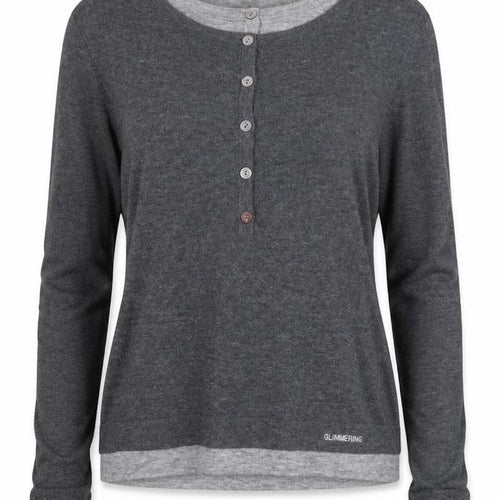 Urban Revivo Women's Grey XS Layered Button Knit Cardigan Long Sleeve