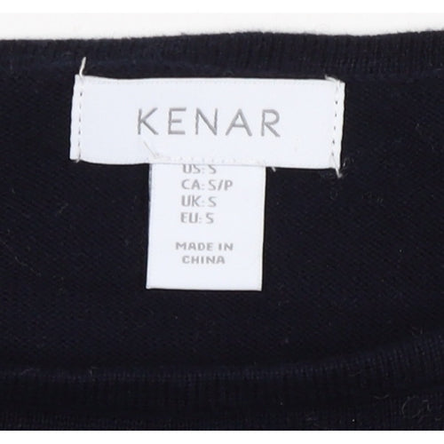 Kenar Women’s Black White Stripe Cotton Boat Neck Jumper Size S