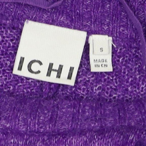 ICHI Women’s Purple Size 8 Puff Sleeve Knit Pullover Jumper