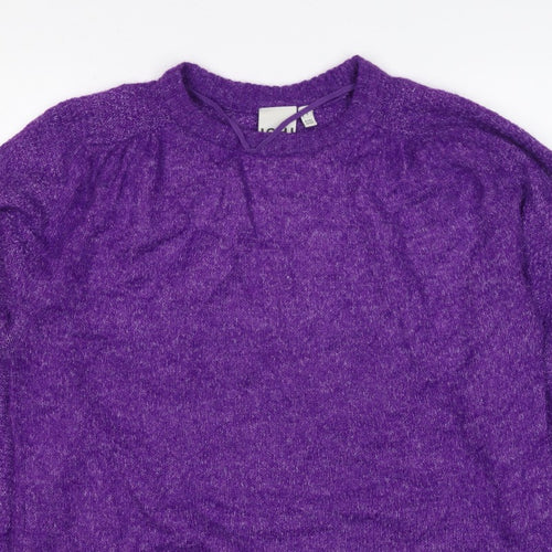 ICHI Women’s Purple Size 8 Puff Sleeve Knit Pullover Jumper