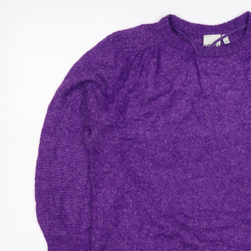 ICHI Women’s Purple Size 8 Puff Sleeve Knit Pullover Jumper
