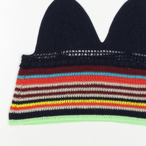 Zara Women Multicoloured Size S Crochet Striped Camisole Tank Top