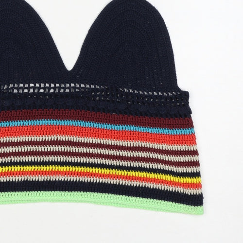 Zara Women Multicoloured Size S Crochet Striped Camisole Tank Top