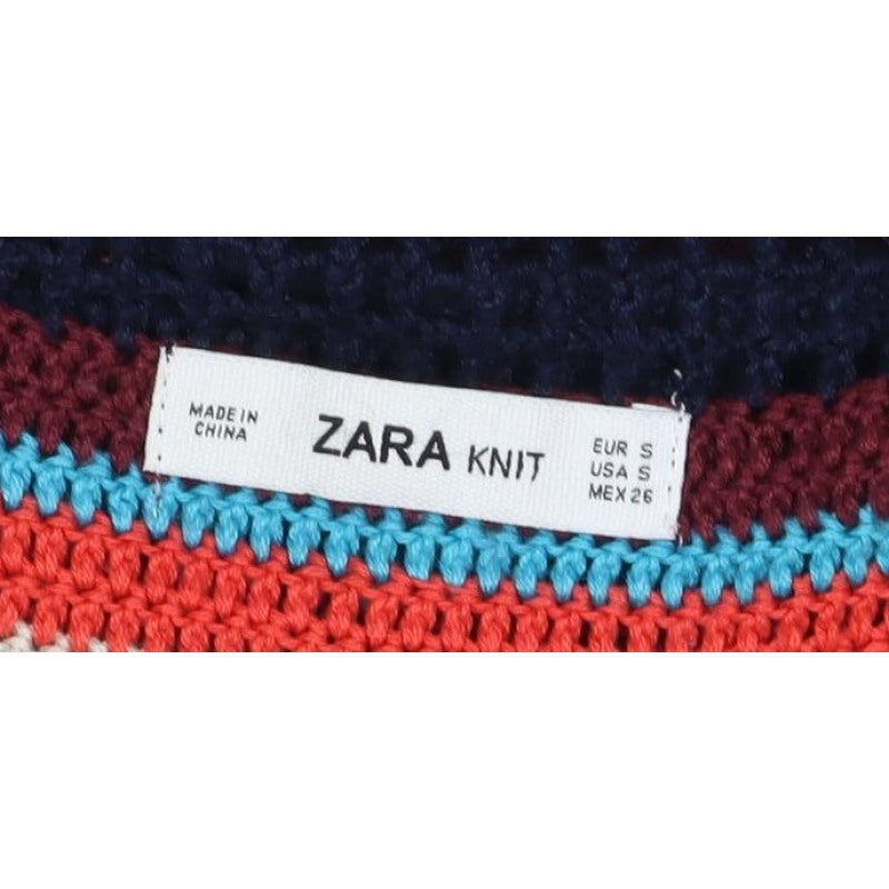 Zara Women Multicoloured Size S Crochet Striped Camisole Tank Top