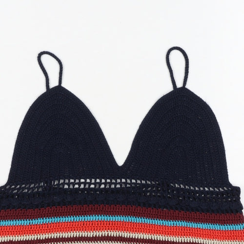 Zara Women Multicoloured Size S Crochet Striped Camisole Tank Top