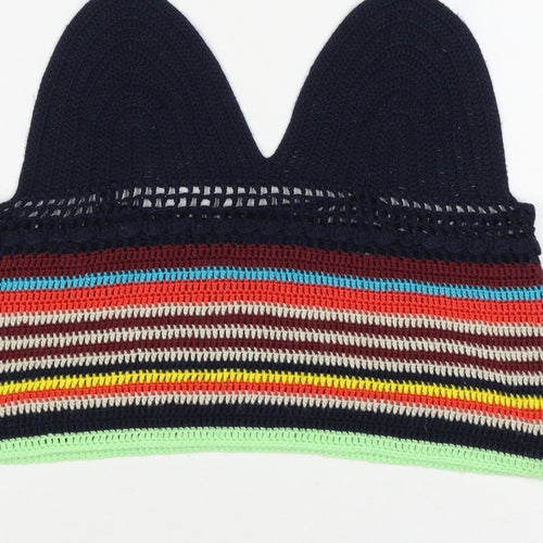Zara Women Multicoloured Size S Crochet Striped Camisole Tank Top