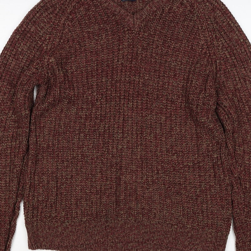 Additional view of P.G. Field Men’s Brown Marl Chunky Knit Crew Neck jumper S