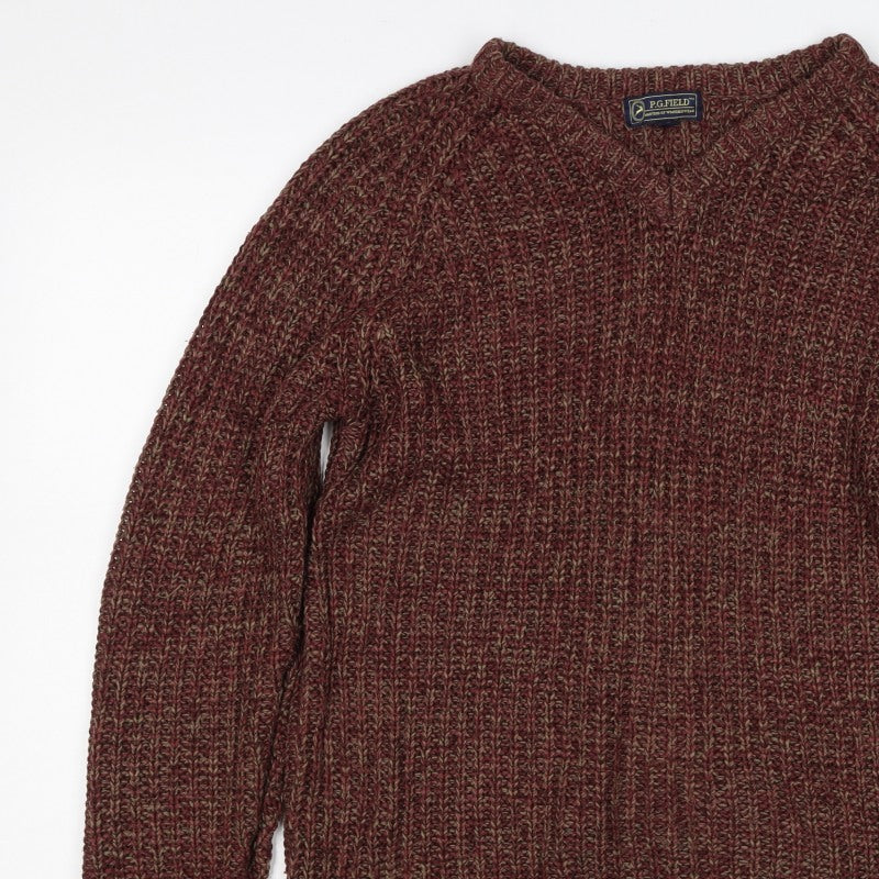 Additional view of P.G. Field Men’s Brown Marl Chunky Knit Crew Neck jumper S