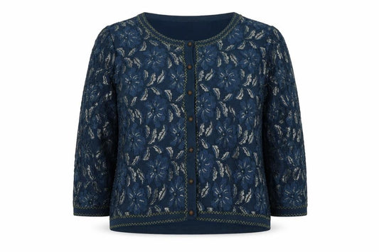 Marks & Spencer Per Una Women Blue Floral Lace Cardigan Size 16