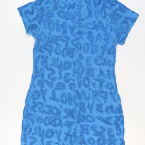 Jaded London Women Blue UK 12 Terry Leopard Print Playsuit