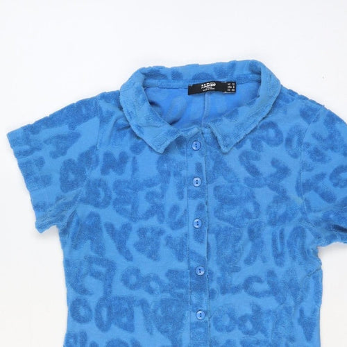 Jaded London Women Blue UK 12 Terry Leopard Print Playsuit
