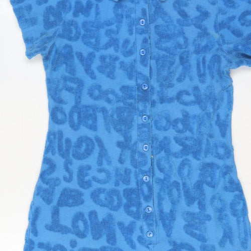 Jaded London Women Blue UK 12 Terry Leopard Print Playsuit
