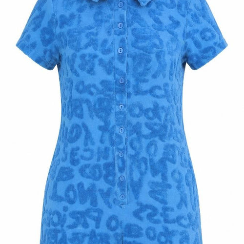 Jaded London Women Blue UK 12 Terry Leopard Print Playsuit
