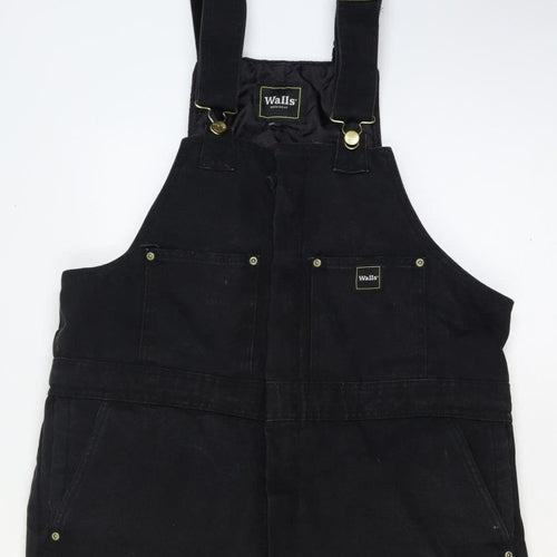 Walls Mens Black L Insulated Workwear Dungarees Bib Overalls