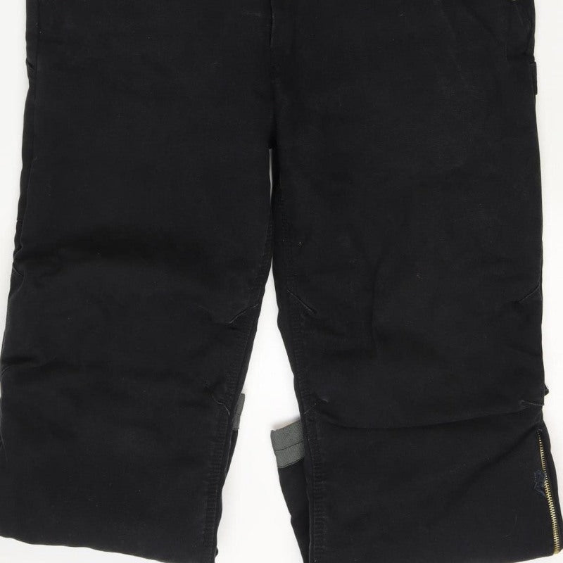 Walls Mens Black L Insulated Workwear Dungarees Bib Overalls