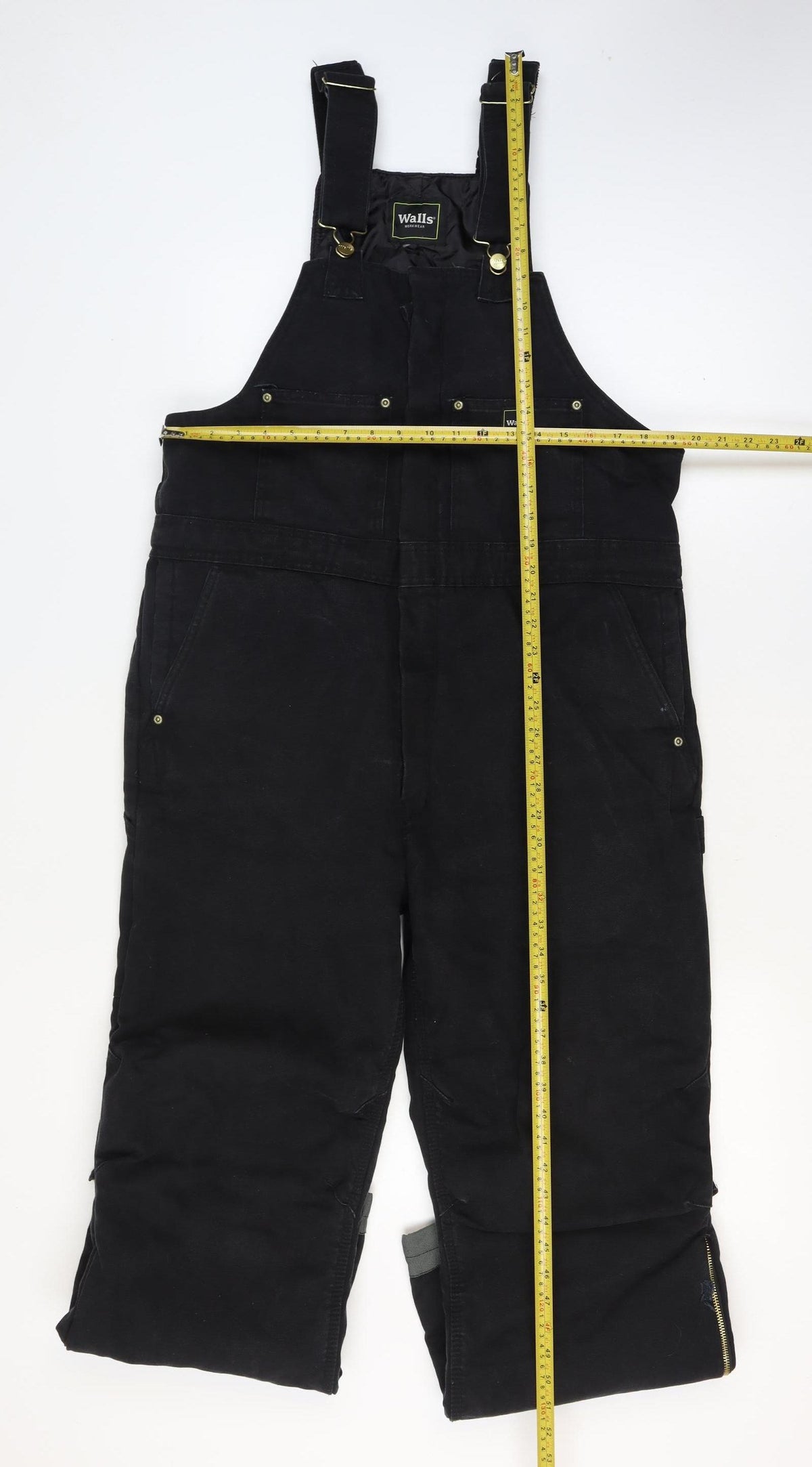 Walls Mens Black L Insulated Workwear Dungarees Bib Overalls