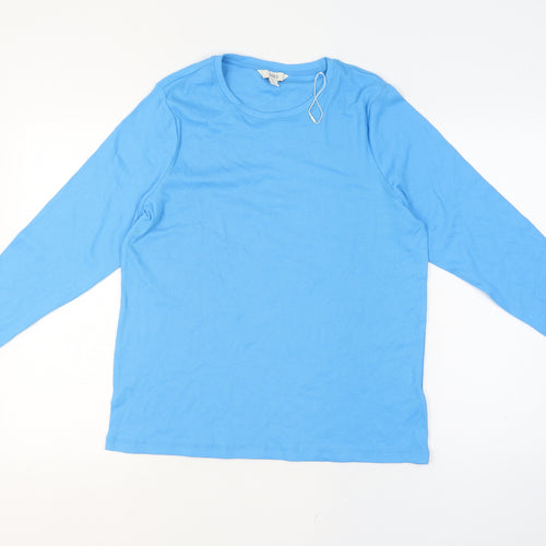 Marks and Spencer Women’s Blue UK 22 Ribbed Jersey Long Sleeve T-Shirt