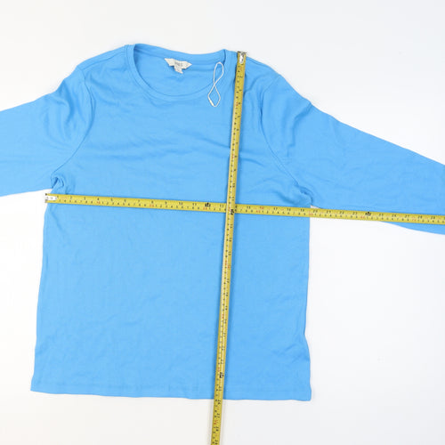 Marks and Spencer Women’s Blue UK 22 Ribbed Jersey Long Sleeve T-Shirt