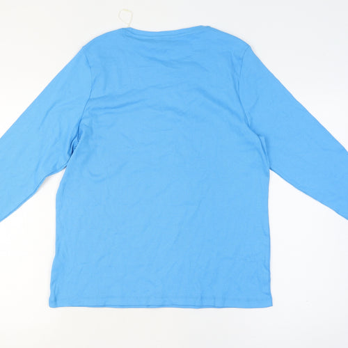 Marks and Spencer Women’s Blue UK 22 Ribbed Jersey Long Sleeve T-Shirt