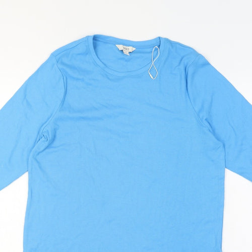 Marks and Spencer Women’s Blue UK 22 Ribbed Jersey Long Sleeve T-Shirt
