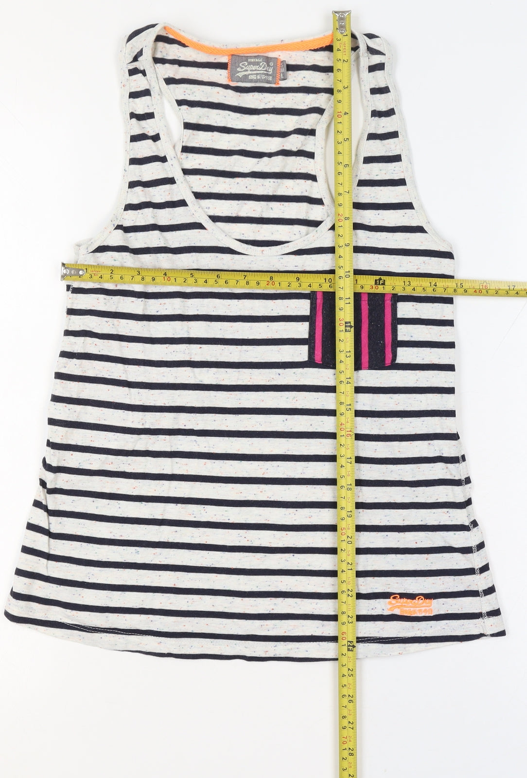 Superdry Women’s Multicoloured S Striped Racerback Pocket Tank Top