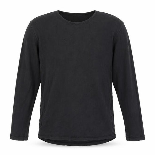 Lee Cooper Men’s Black M Ribbed Long Sleeve Crew Neck T-Shirt