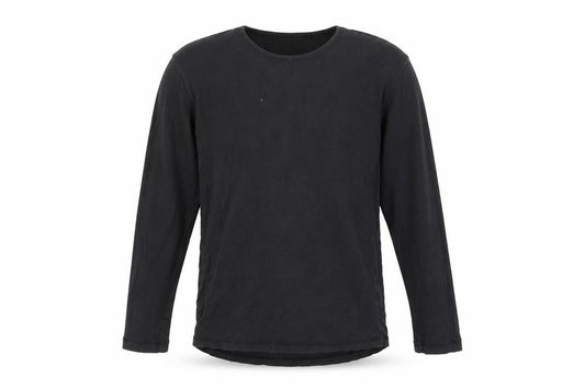 Lee Cooper Men’s Black M Ribbed Long Sleeve Crew Neck T-Shirt