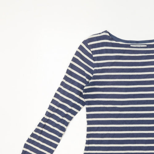 Seasalt Women Blue UK 10 Organic Cotton Breton Striped Sailor Jersey Top