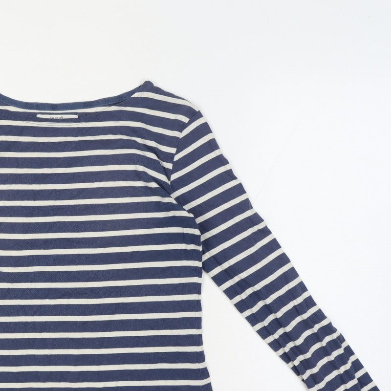 Seasalt Women Blue UK 10 Organic Cotton Breton Striped Sailor Jersey Top