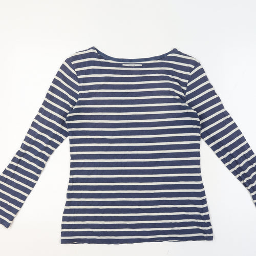 Seasalt Women Blue UK 10 Organic Cotton Breton Striped Sailor Jersey Top